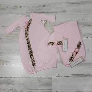 Haute Baby Boutique 3 Piece Set Pink Cheetah